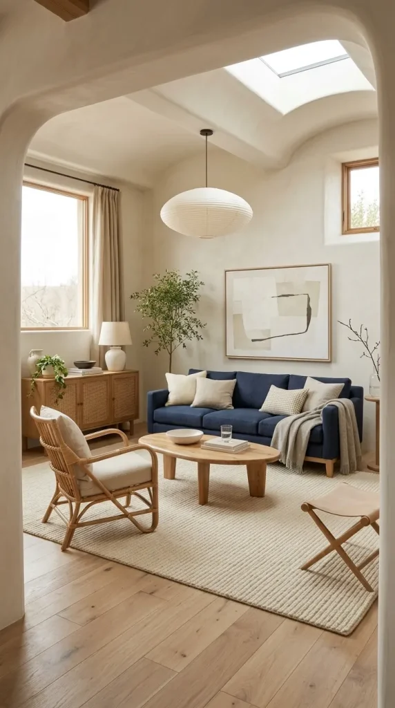 35 Navy Couch Living Room Ideas for Stylish, Cozy and Sophisticated Spaces 31 Style a Navy Sofa for Scandinavian Decor