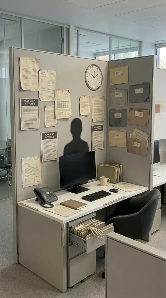 30 Halloween Cubicle Decor Ideas for Work, Contests and Small Spaces 11 Turn the Cubicle Into a Creepy Abandoned Office