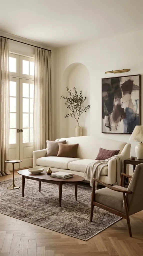 Use Cream Upholstery for a Lighter, More Elegant Room