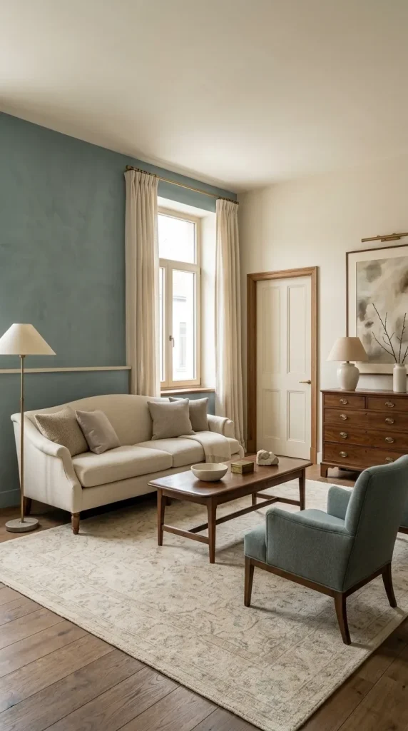 Use Duck-Egg Blue With Cream and Antique Wood