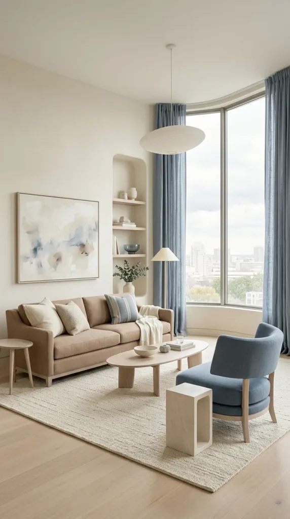 35 Brown Couch Living Room Ideas for Warm, Modern and Stylish Spaces 23 Use Dusty Blue With Light Brown