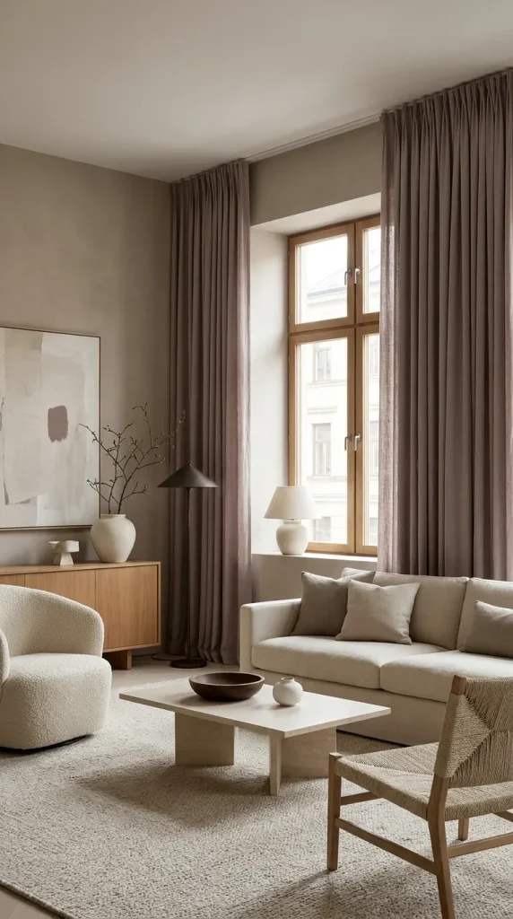 Use Mauve Curtains in a Neutral Room