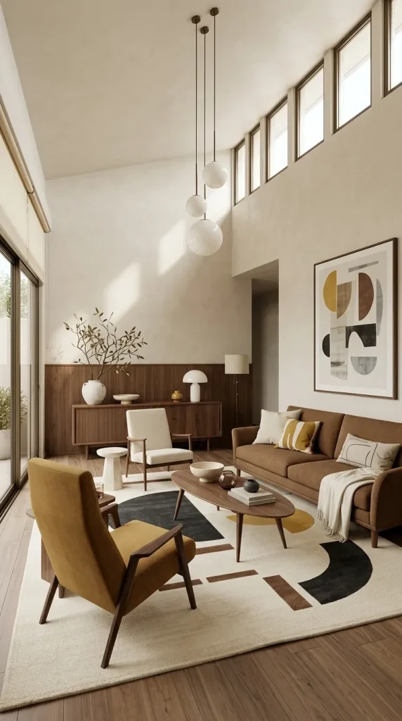 35 Brown Couch Living Room Ideas for Warm, Modern and Stylish Spaces 30 Use Mustard With Brown for a Retro Palette