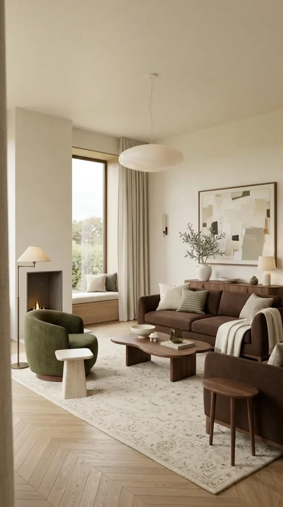 35 Brown Couch Living Room Ideas for Warm, Modern and Stylish Spaces 19 Use Olive With Chocolate Brown