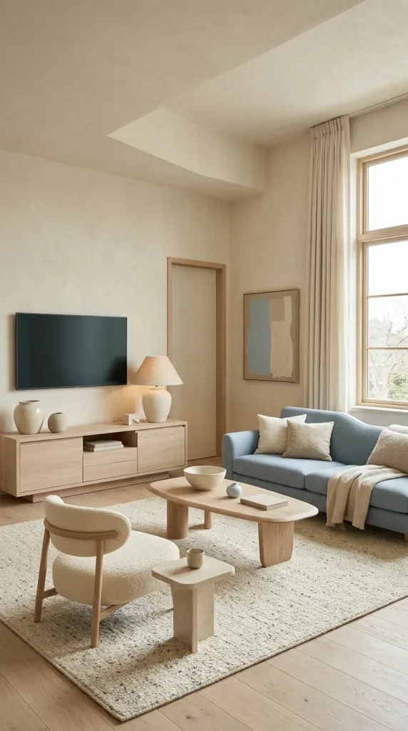 Use Pale Oak for Light Blue and Cream Rooms