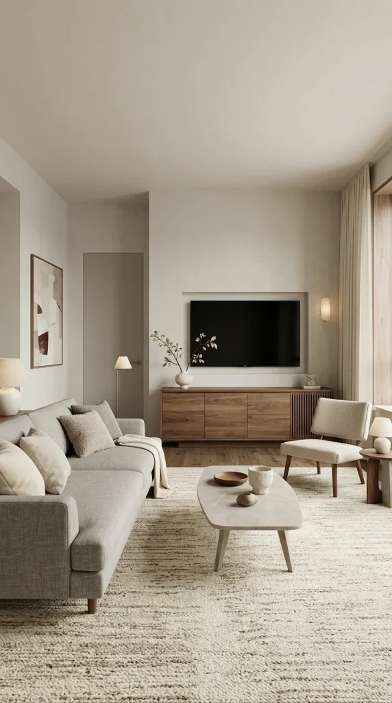 Use a Grey Sofa With a Walnut TV Unit